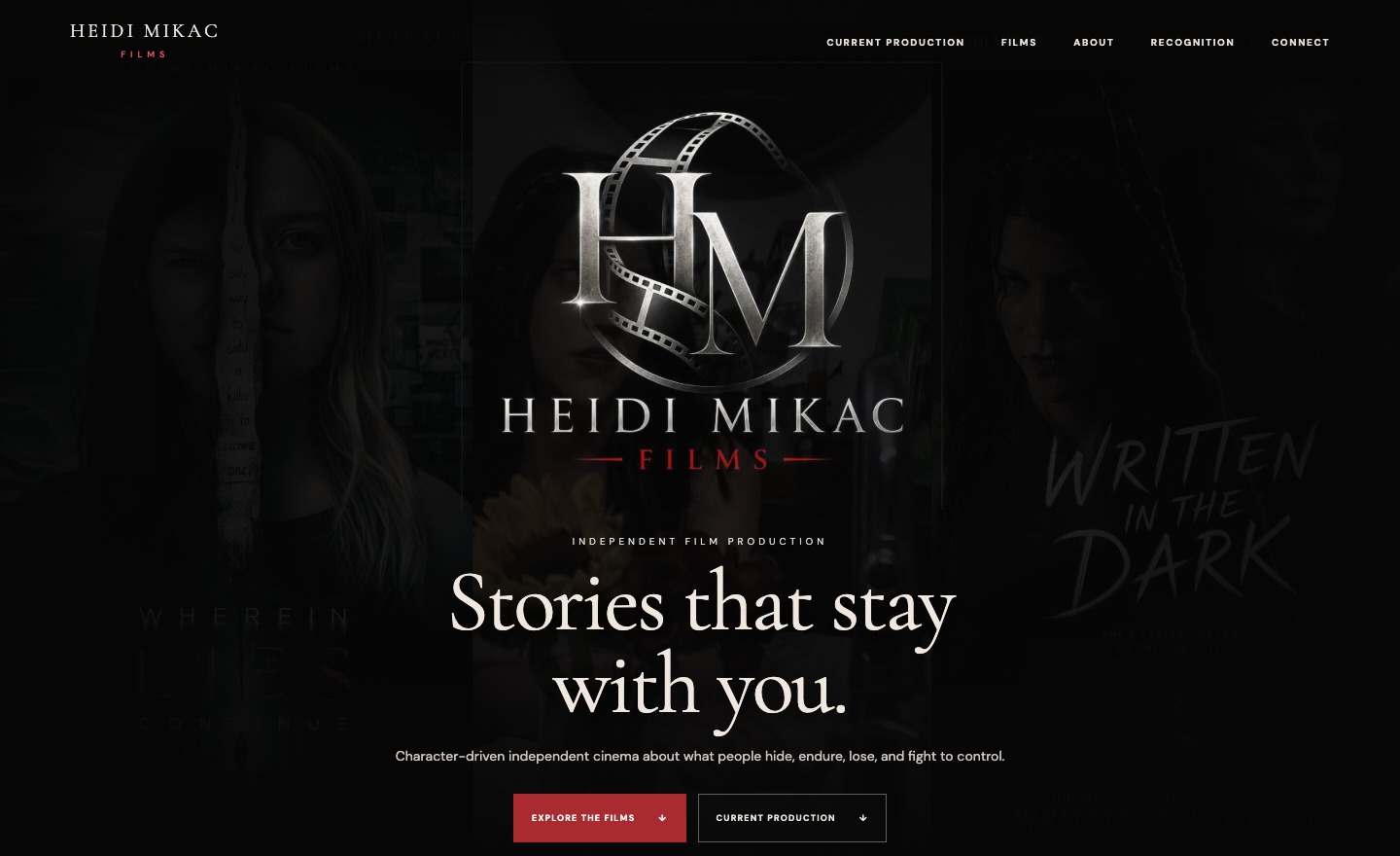 Heidi Mikac Films website designed by Mosaic Minds Media
