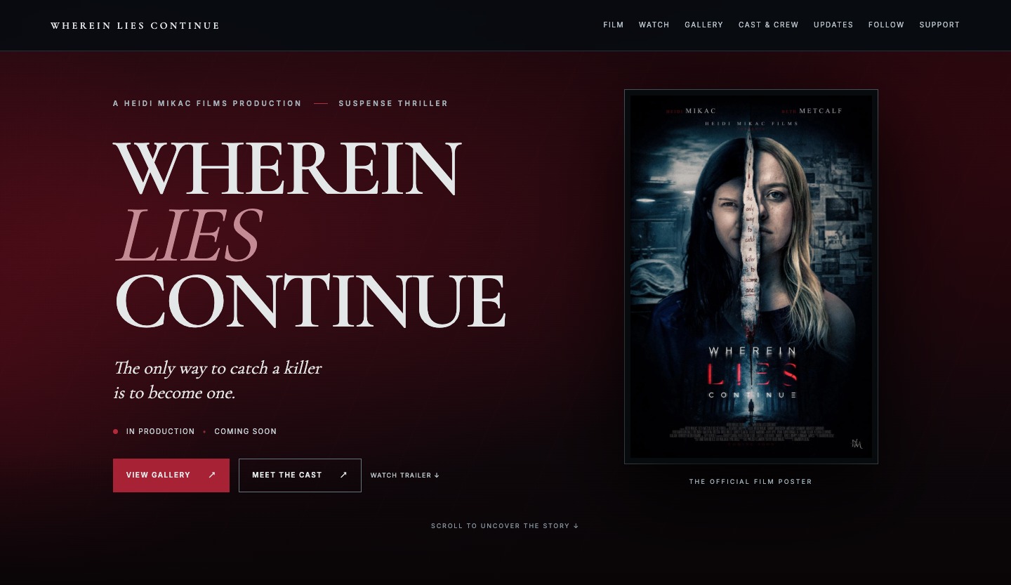 Wherein Lies Continue website designed by Mosaic Minds Media